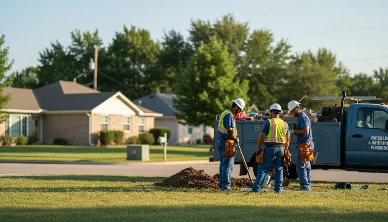 Residential water line and bathroom plumbing service in Estelline, TX